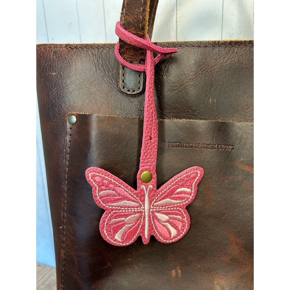 Wild Rose Portland Leather Butterfly Charm Pink Butterfly Monarca Charm NEW!